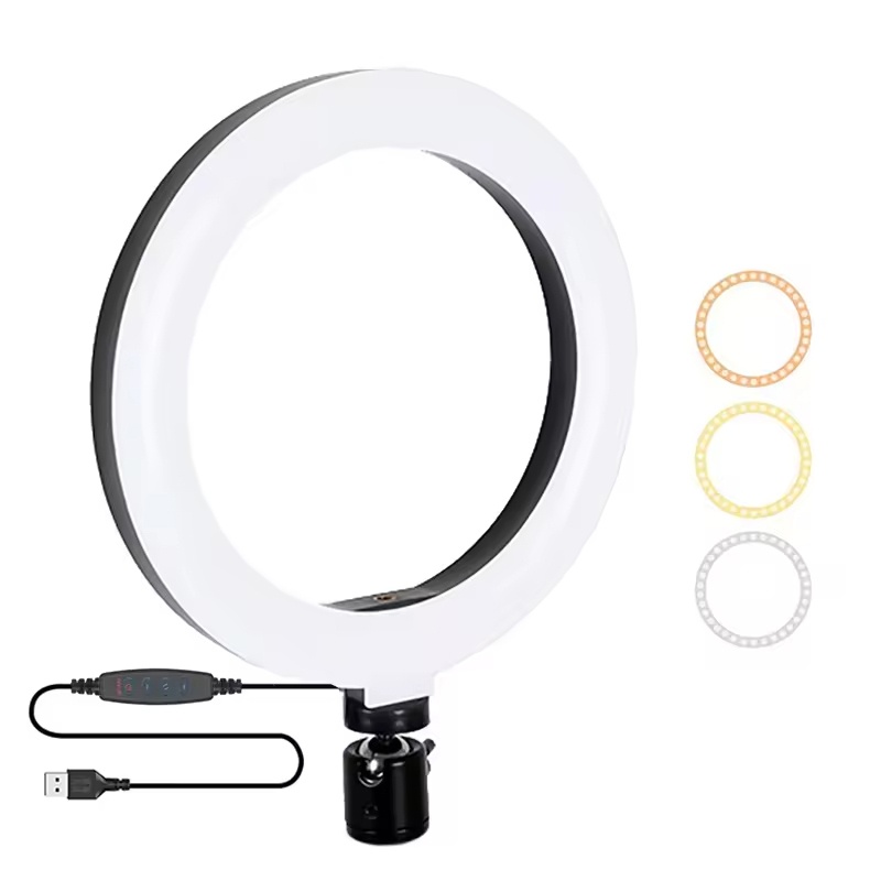 Photography Lighting Continuous - إضاءة حلقية للسيلفي بحجم 16/26/33 سم،