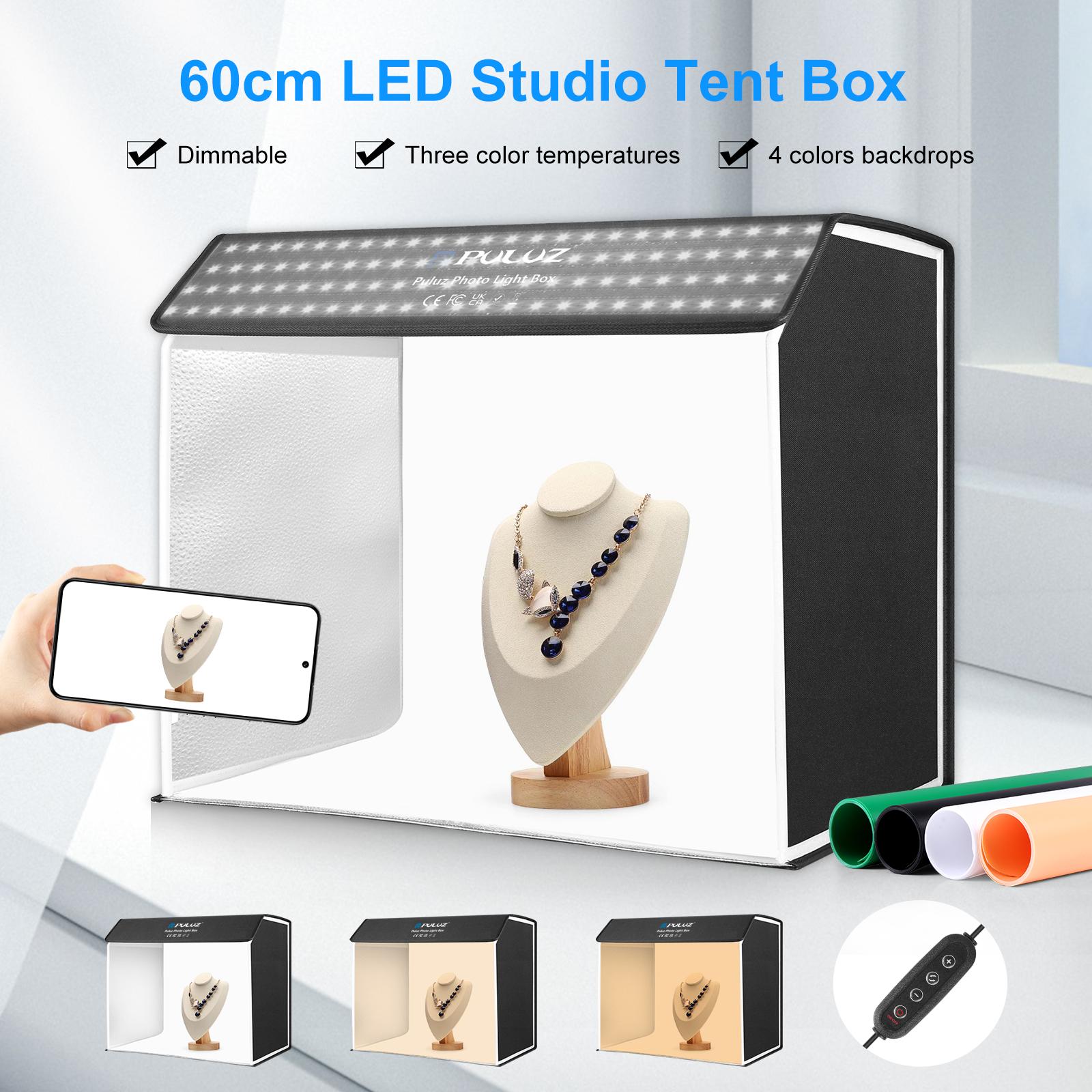 Photography Lighting Kit With Backdrop - PULUZ 60x40 سنتيمتر صور إضاءة الاستوديو