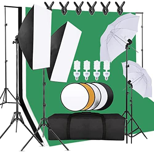 Photography Lighting Kit With Backdrop - مجموعة معدات استوديو الصور الفعالة من