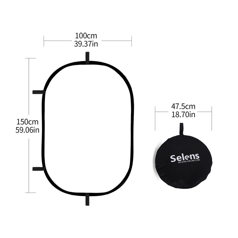 Photography Lighting Board - 100X150CM طوي البيضاوي عاكس لينة ضوء