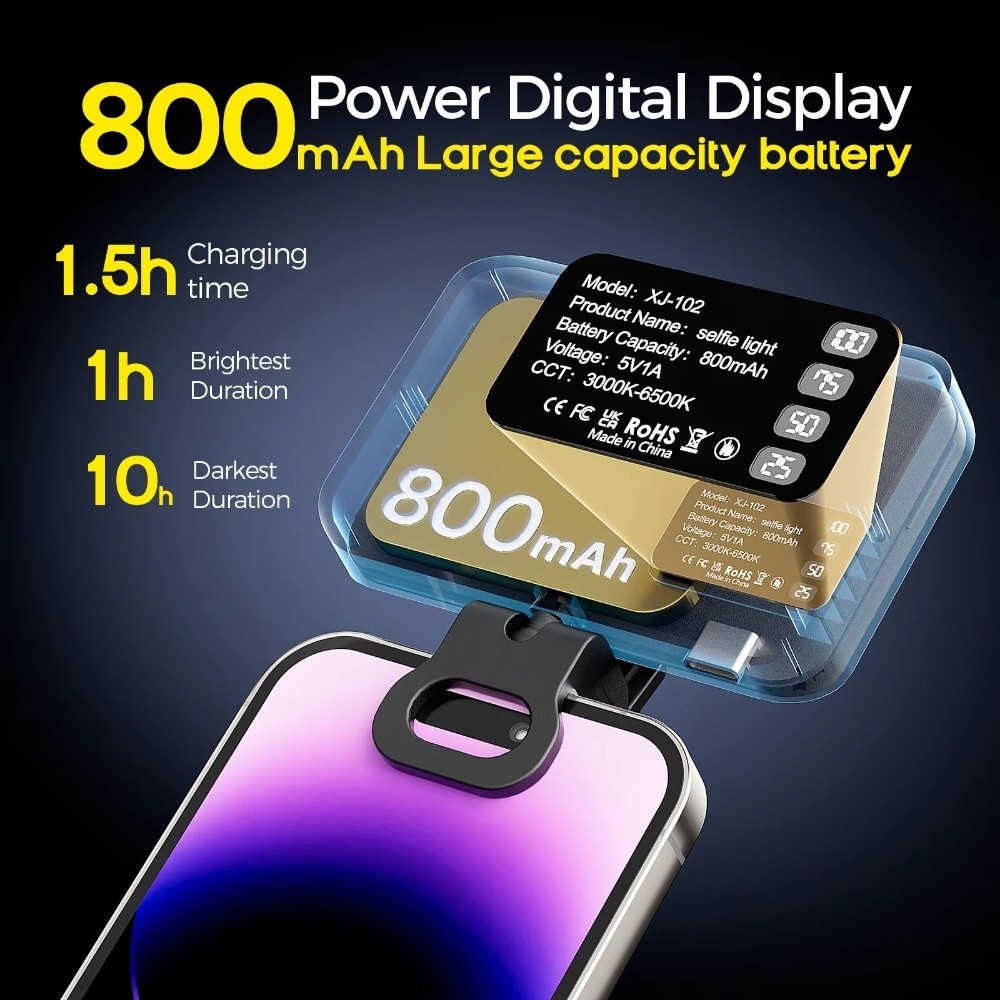 Photography Lighting Flash - ضوء سيلفي LED بسعة 800/1000 مللي