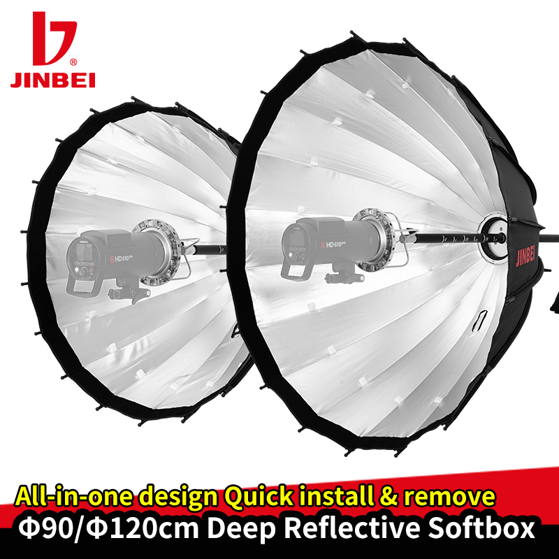 صندوق إضاءة عاكس عميق من JINBE - مراجعة Parabolic Umbrella Deep وسعره