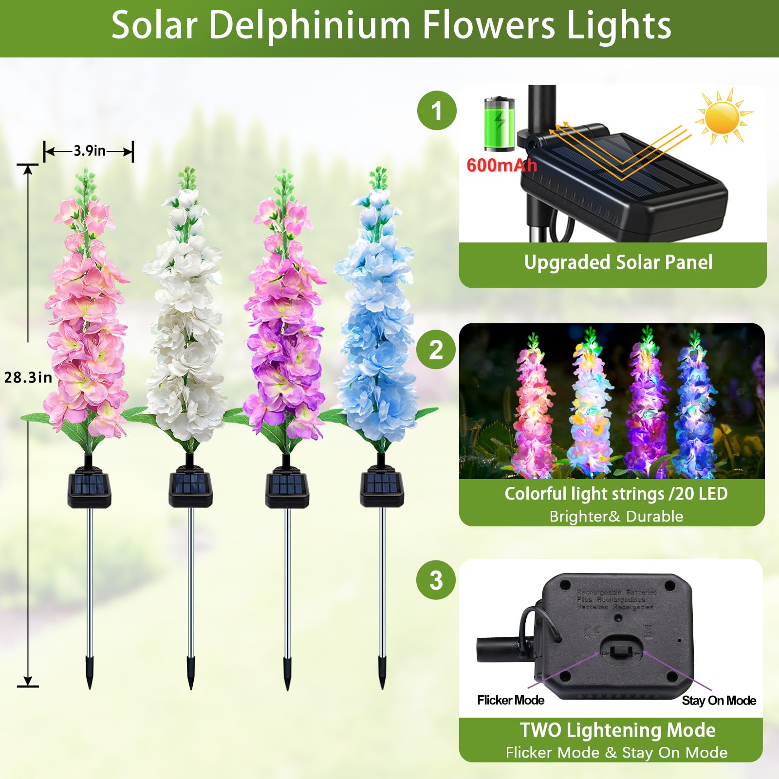 أضواء حديقة تعمل بالطاقة الشمس - مراجعة Flower Photography Led Lighting Pack وسعره