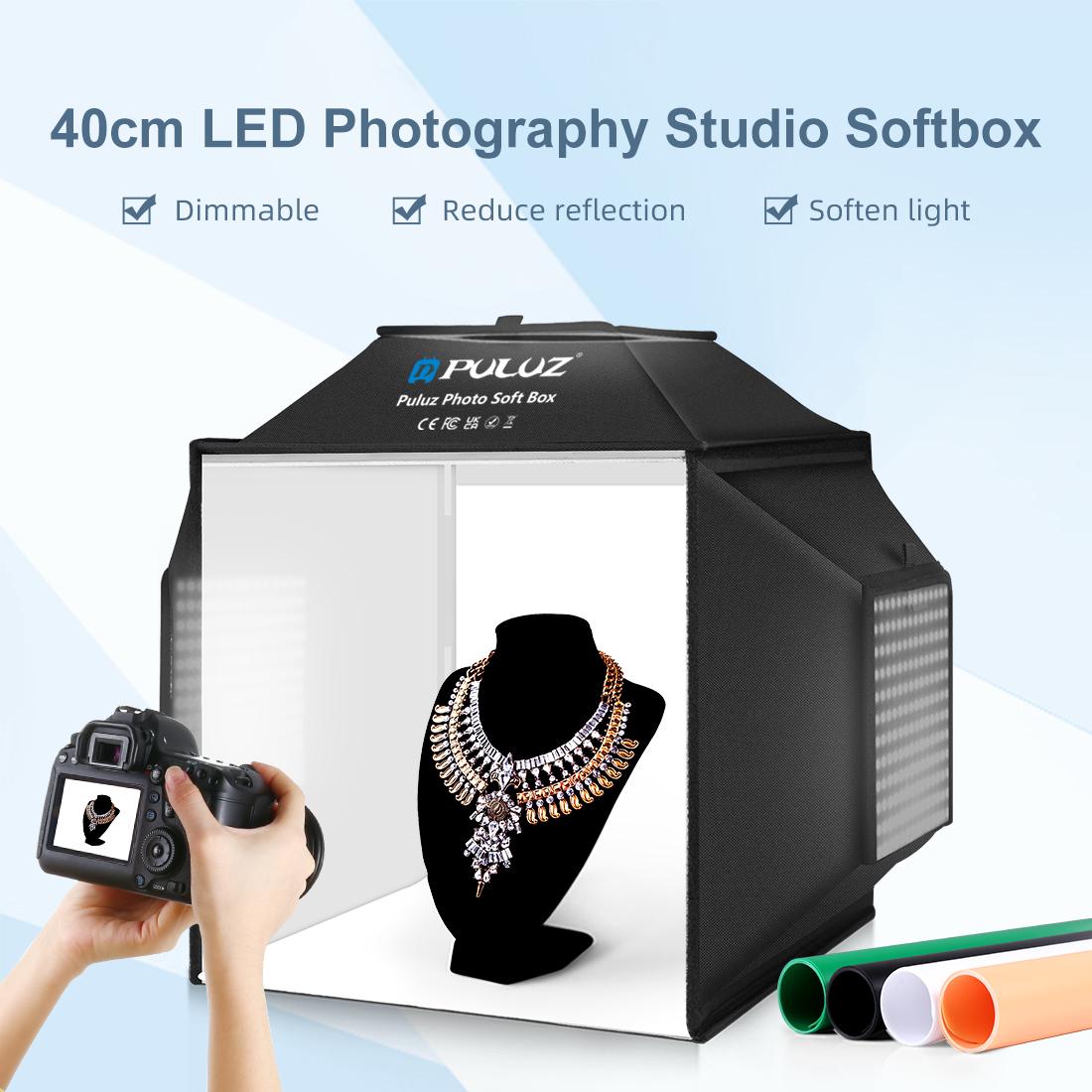 PULUZ 40 سنتيمتر للطي 72 واط 5 - مراجعة Photography Lighting Kit With Backdrop وسعره