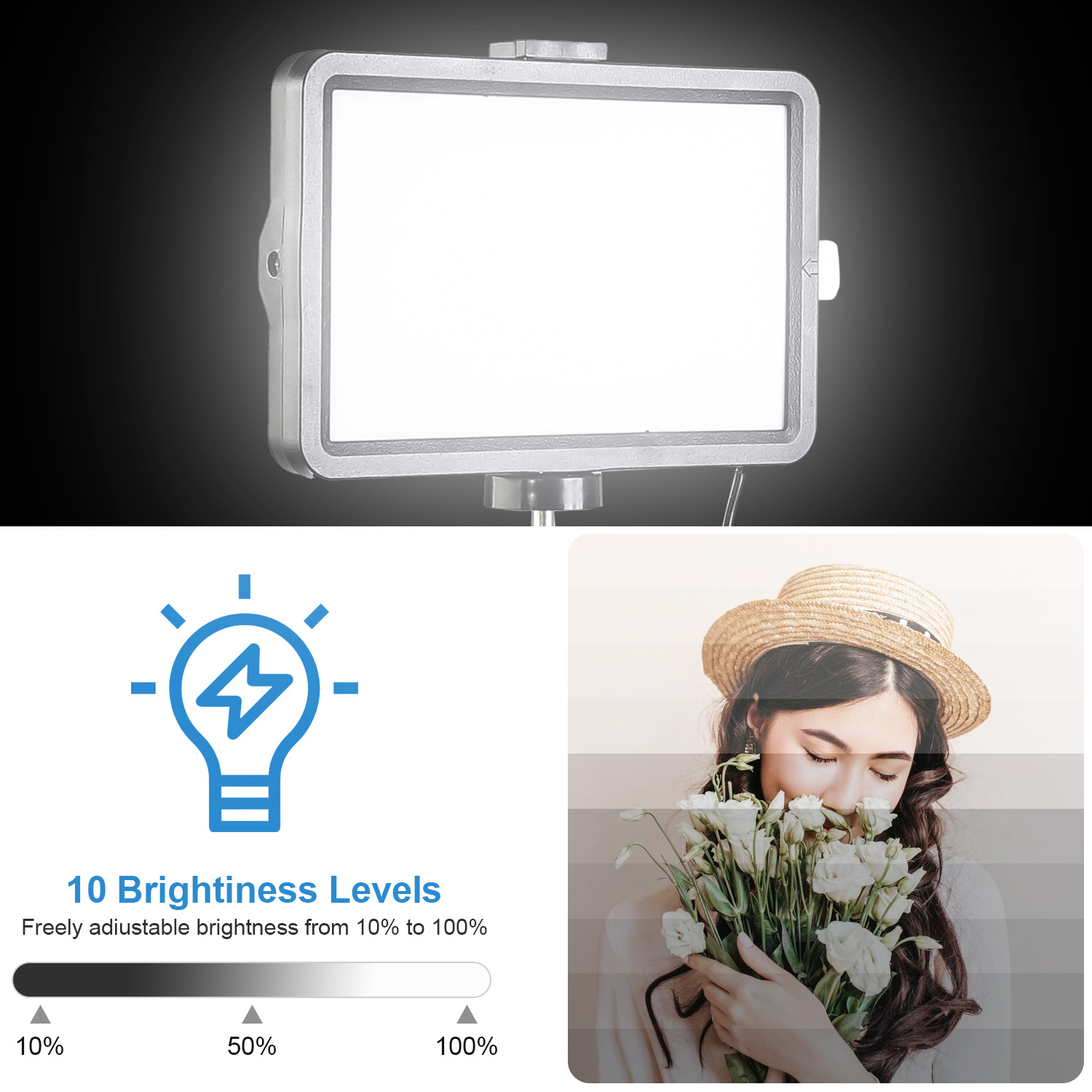 ضوء LED مربع الشكل مقاس 8 بوصا - مراجعة Makeup Photography Lighting وسعره