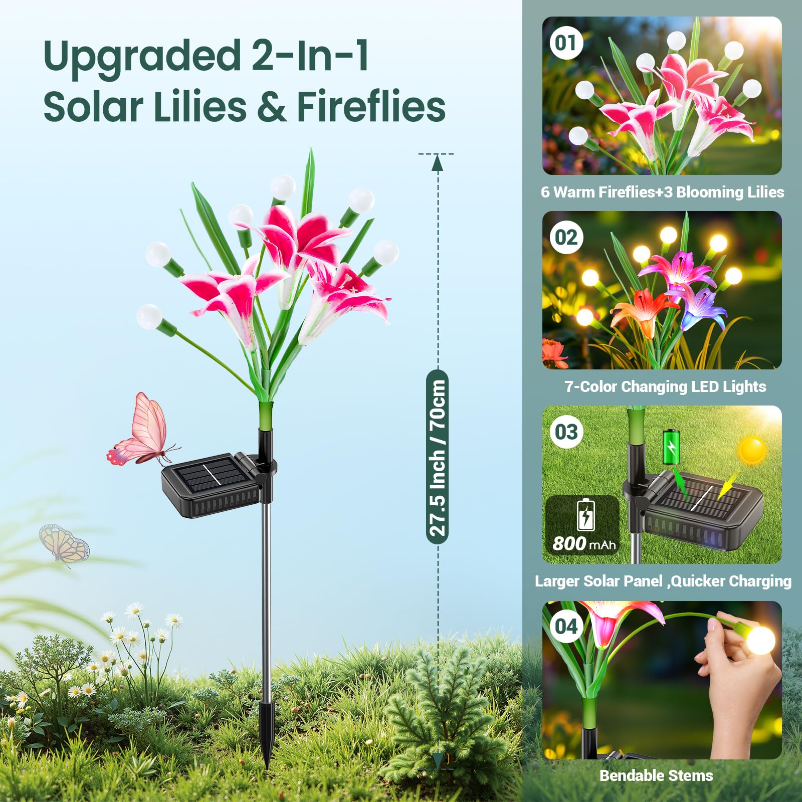 2/4 حزمة من أضواء الطاقة الشمس - مراجعة Flower Photography Led Lighting Pack وسعره