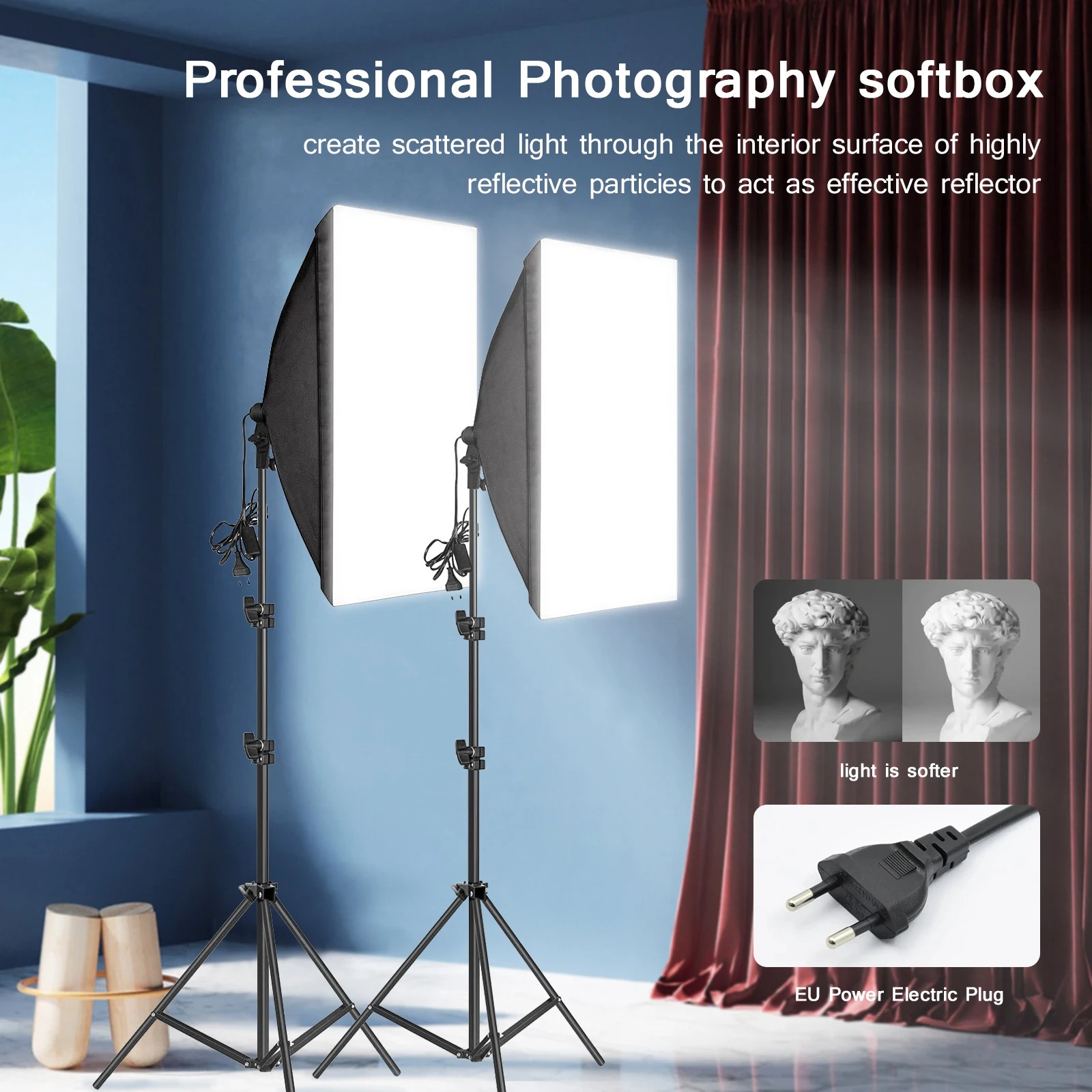 صندوق إضاءة Softbox احترافي لل - مراجعة Photography Lighting Continuous وسعره