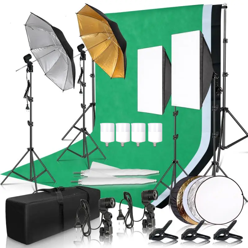 طقم إضاءة التصوير الفوتوغرافي  - مراجعة Photography Lighting Kit With Backdrop وسعره