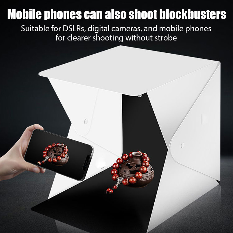صندوق تصوير محمول 20 سم مع إضا - مراجعة Photography Lighting Background وسعره