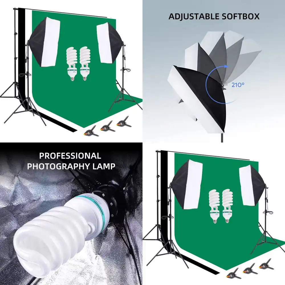 معدات استوديو التصوير الفوتوغر - مراجعة Photography Lighting Kit With Backdrop وسعره