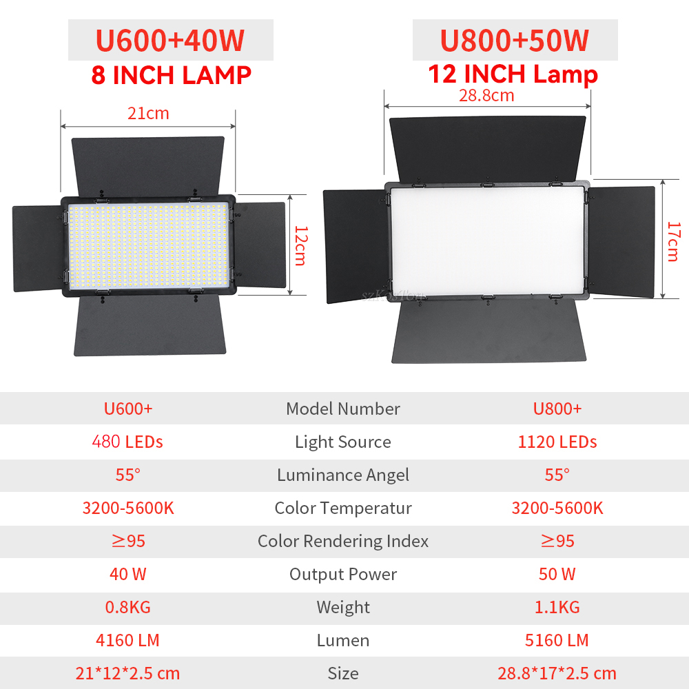 U800 U600 LED صور استوديو الفي - مراجعة Photography Lighting Board وسعره